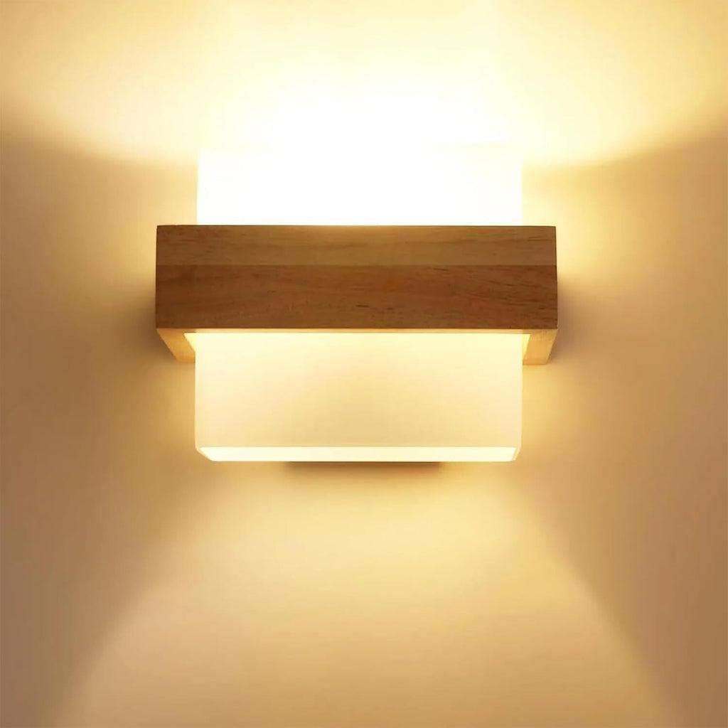 Wall Light - Wood Glass Frame, Tunable