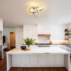 Ceiling Light - Chrome Aluminium Frame, Warm Light