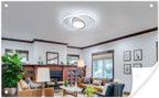 Ceiling Light - White Metal Frame, White Light
