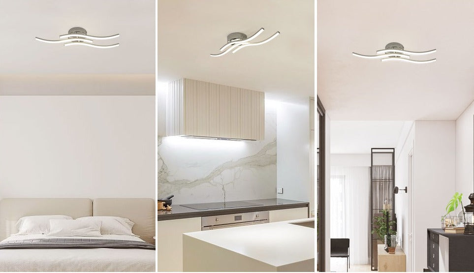 Ceiling Light - Silver Aluminium Frame, Natural Light