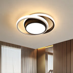 Ceiling Light - Black & White Aluminium Frame, Warm Light