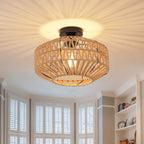 Ceiling Light - Black Wood Frame