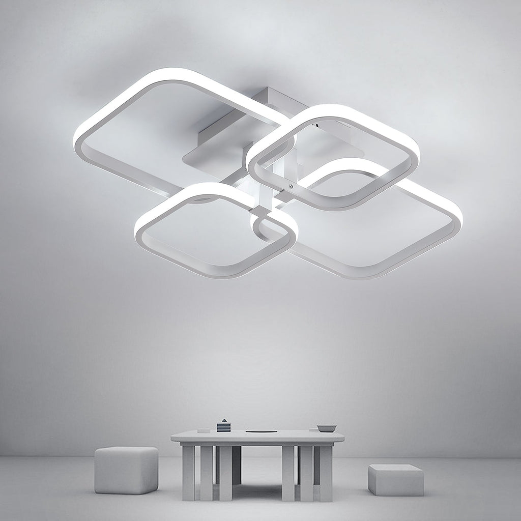 Deckenleuchte - Weißer Aluminiumrahmen, Weißes Licht