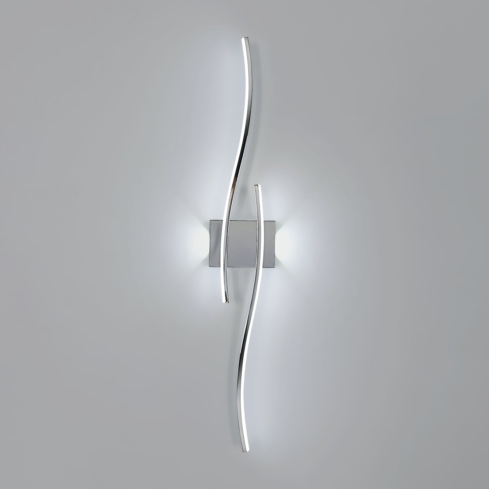 Wall Light - Chrome Aluminium Frame, White Light