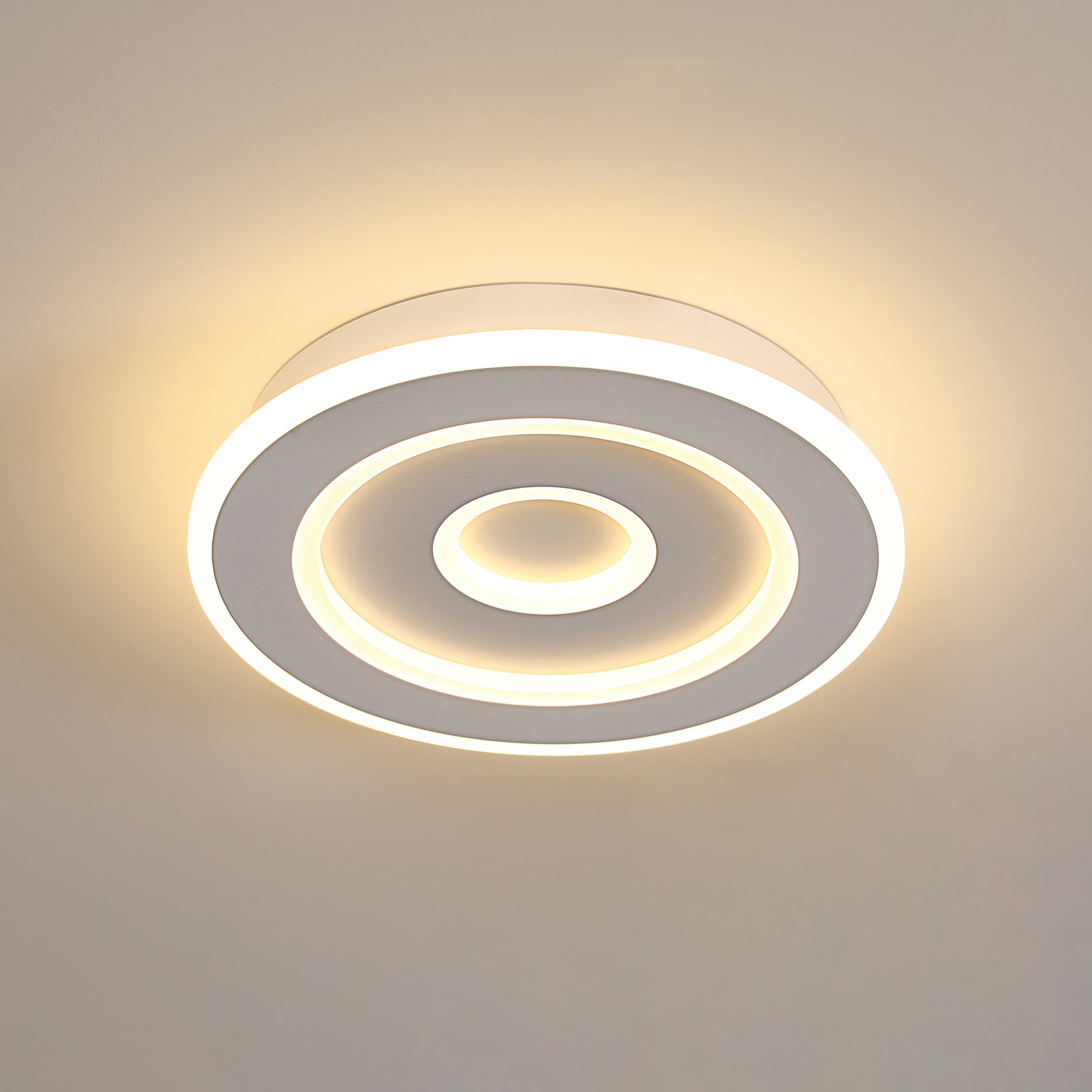 Ceiling Light - White Acrylic Frame, Warm Light