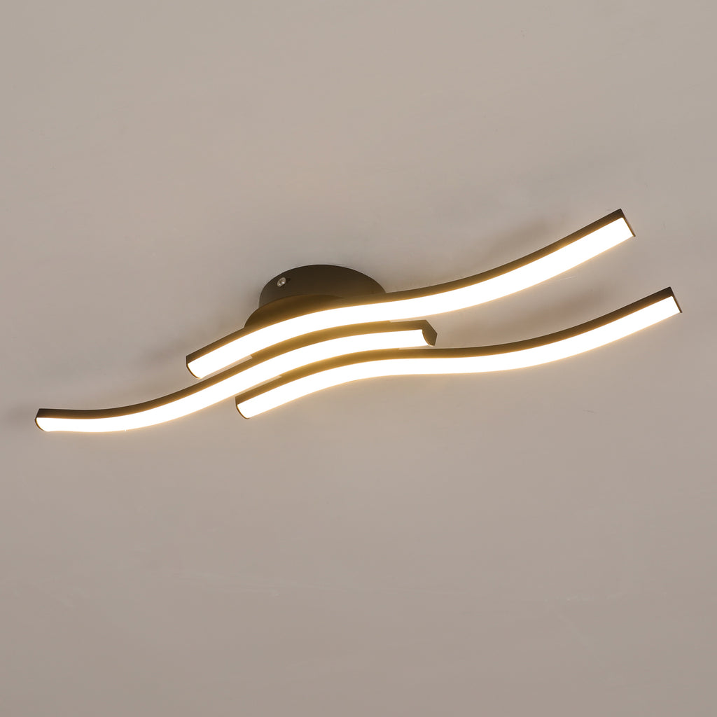 Ceiling Light - Black Aluminium Frame, Warm Light