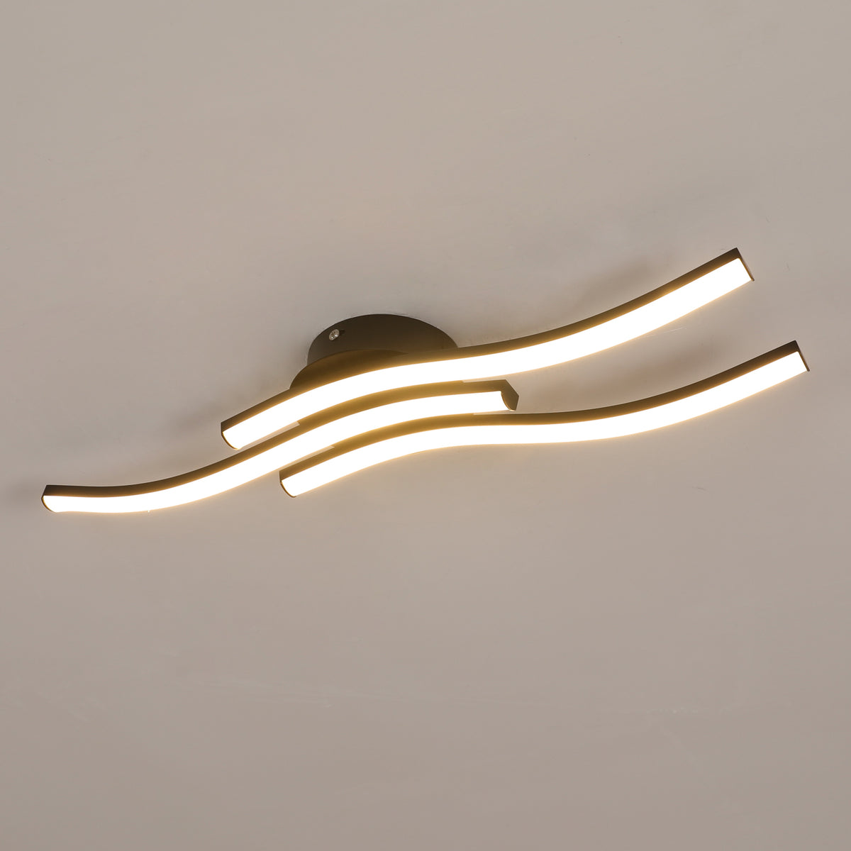 Ceiling Light - Black Aluminium Frame, Warm Light