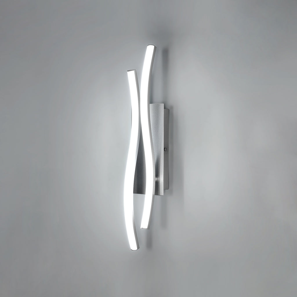 Wandleuchte – silberner Aluminiumrahmen, weißes Licht
