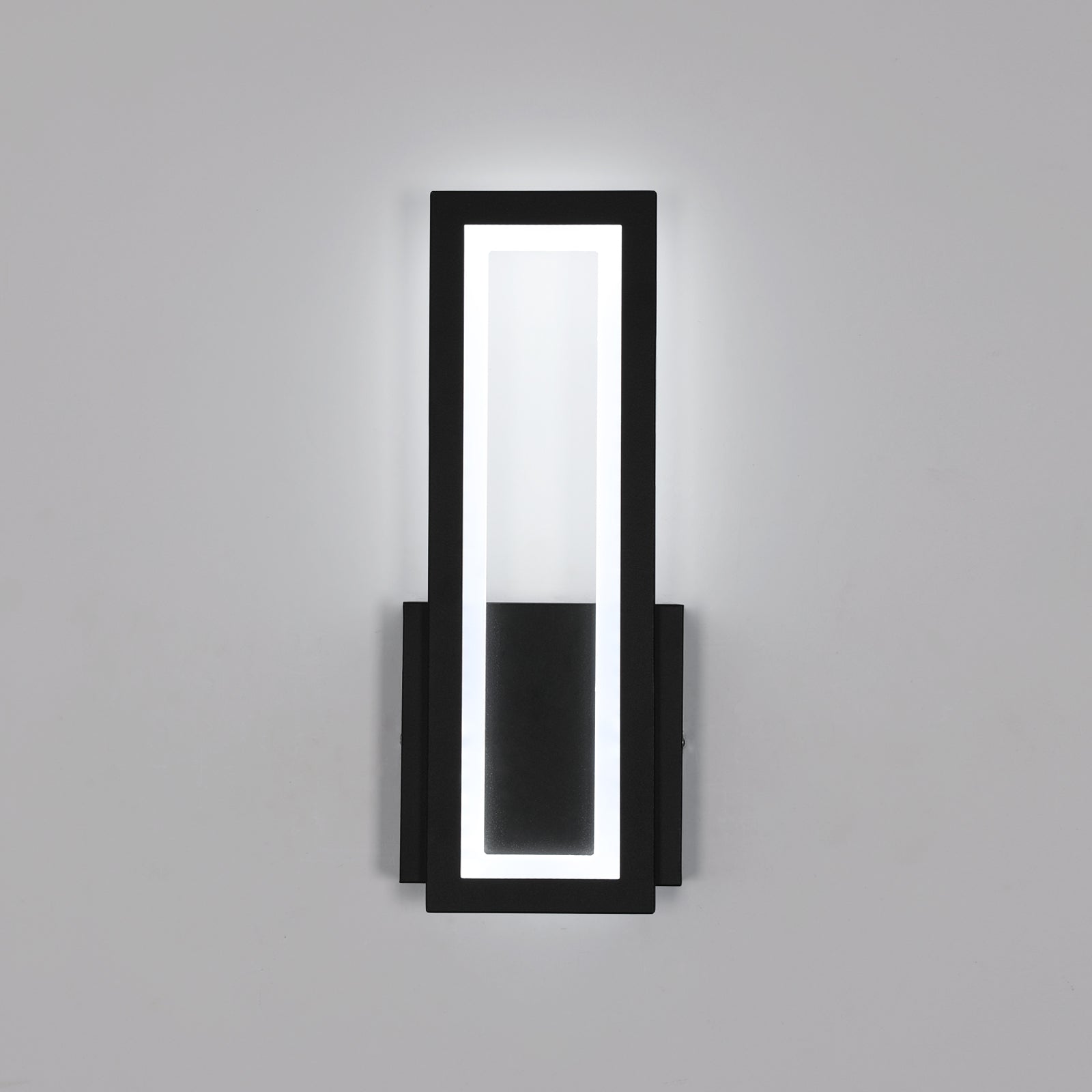 Lampada da parete - Struttura in acrilico nero, luce bianca