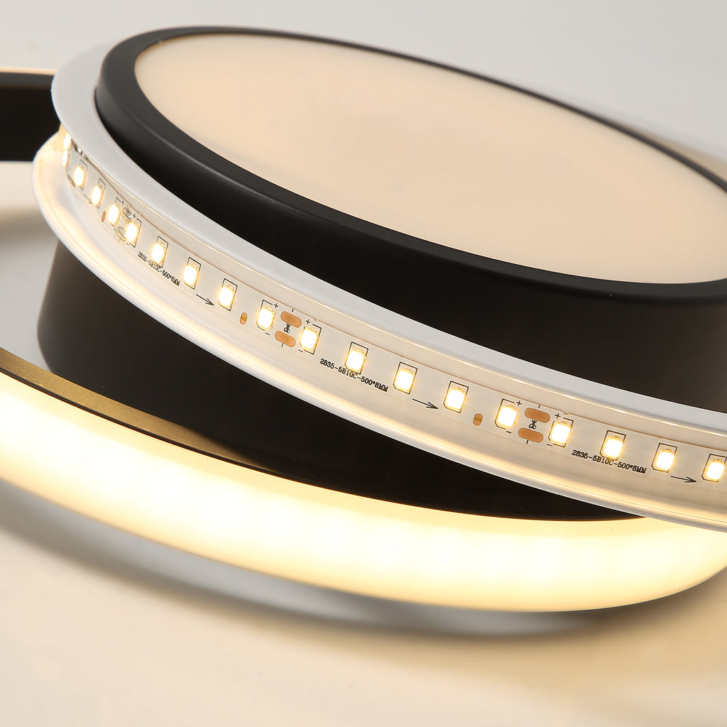 Ceiling Light - Black & White Aluminium Frame, Warm Light