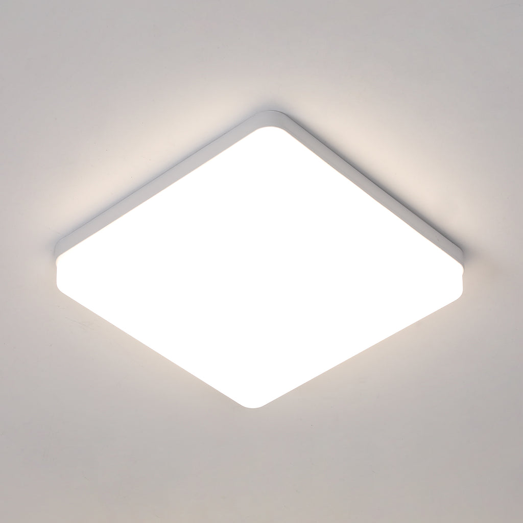 Ceiling Light - White Plastic Frame, Natural Light
