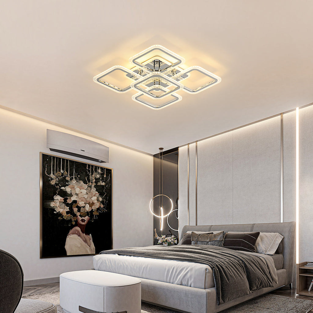 Ceiling Light - Chrome Acrylic Frame, Tunable and Dimmable