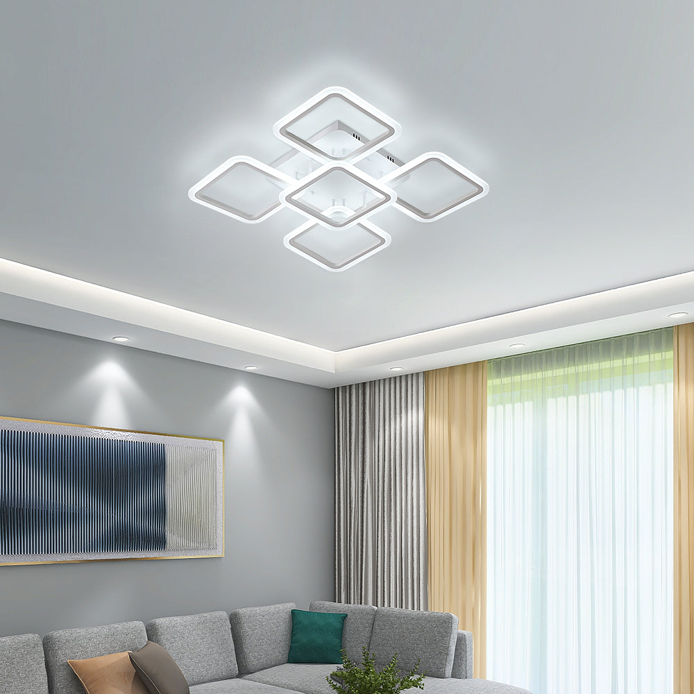 Ceiling Light - White Acrylic Frame, White Light