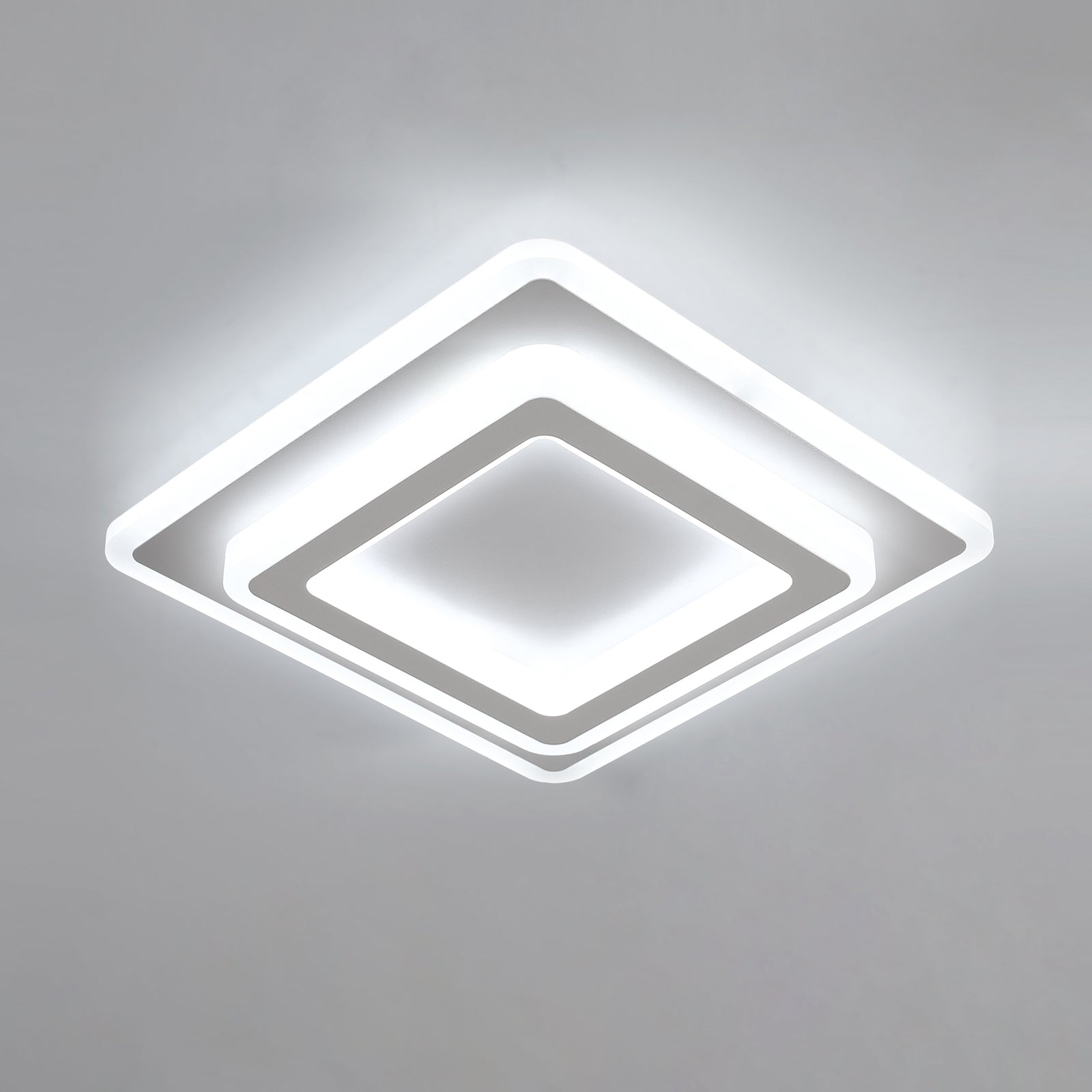 Ceiling Light - White Acrylic Frame, White Light