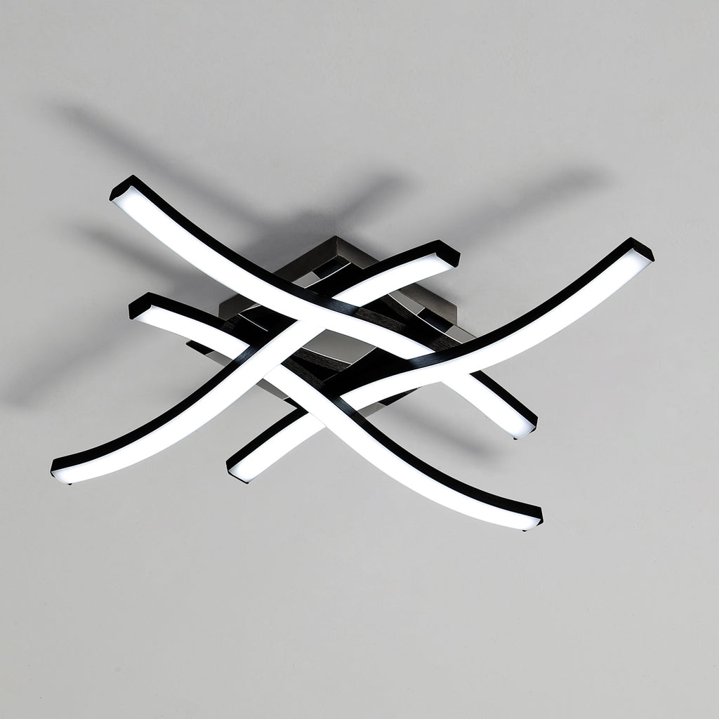 Ceiling Light - Black Aluminium Frame, White Light