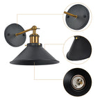 Wall Light - Black & Gold Metal Frame