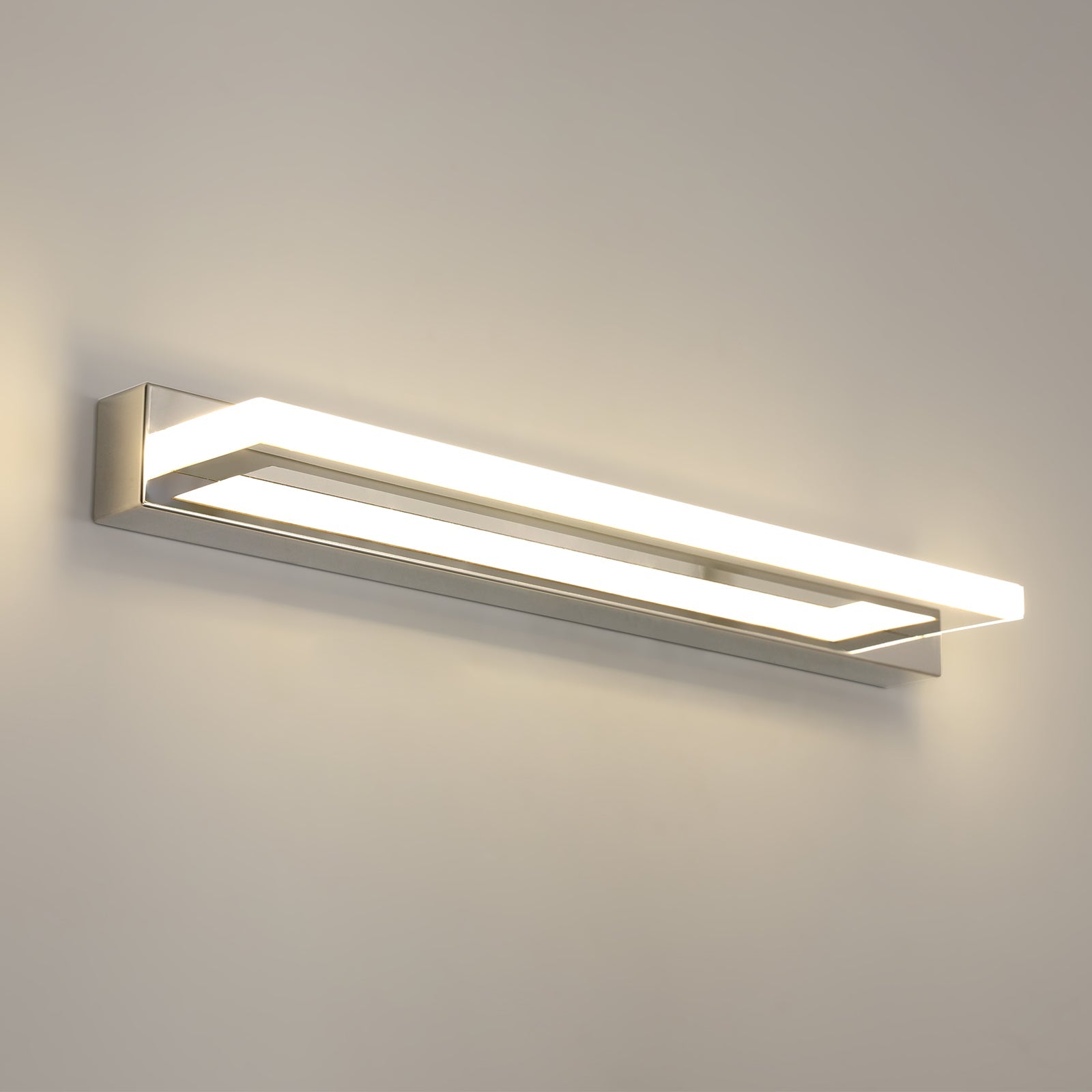 Wall Light - Chrome Aluminium Frame, Natural Light