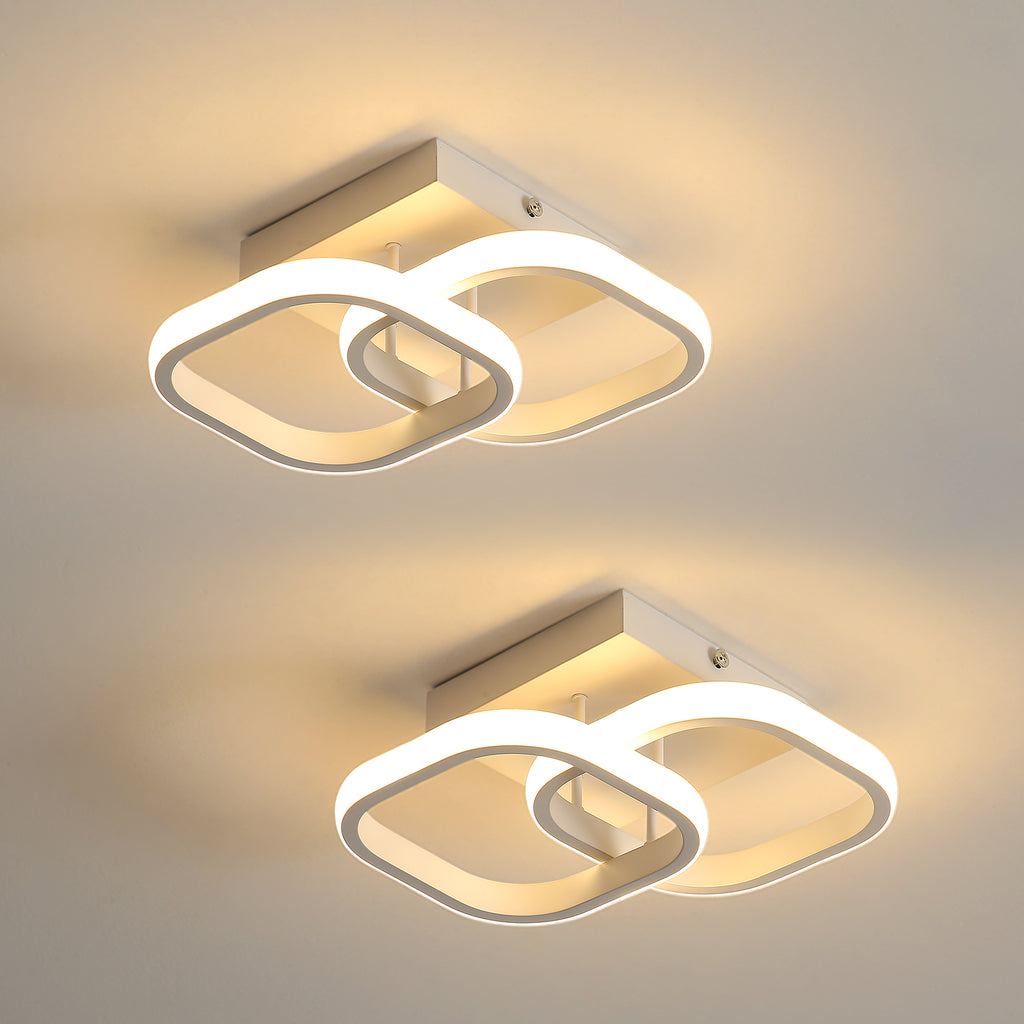 Ceiling Light - White Aluminium Frame, Warm Light