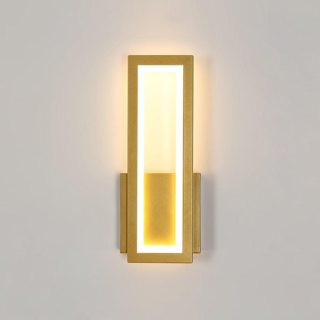 Wandleuchte – Goldener Acrylrahmen, Warmweißes Licht