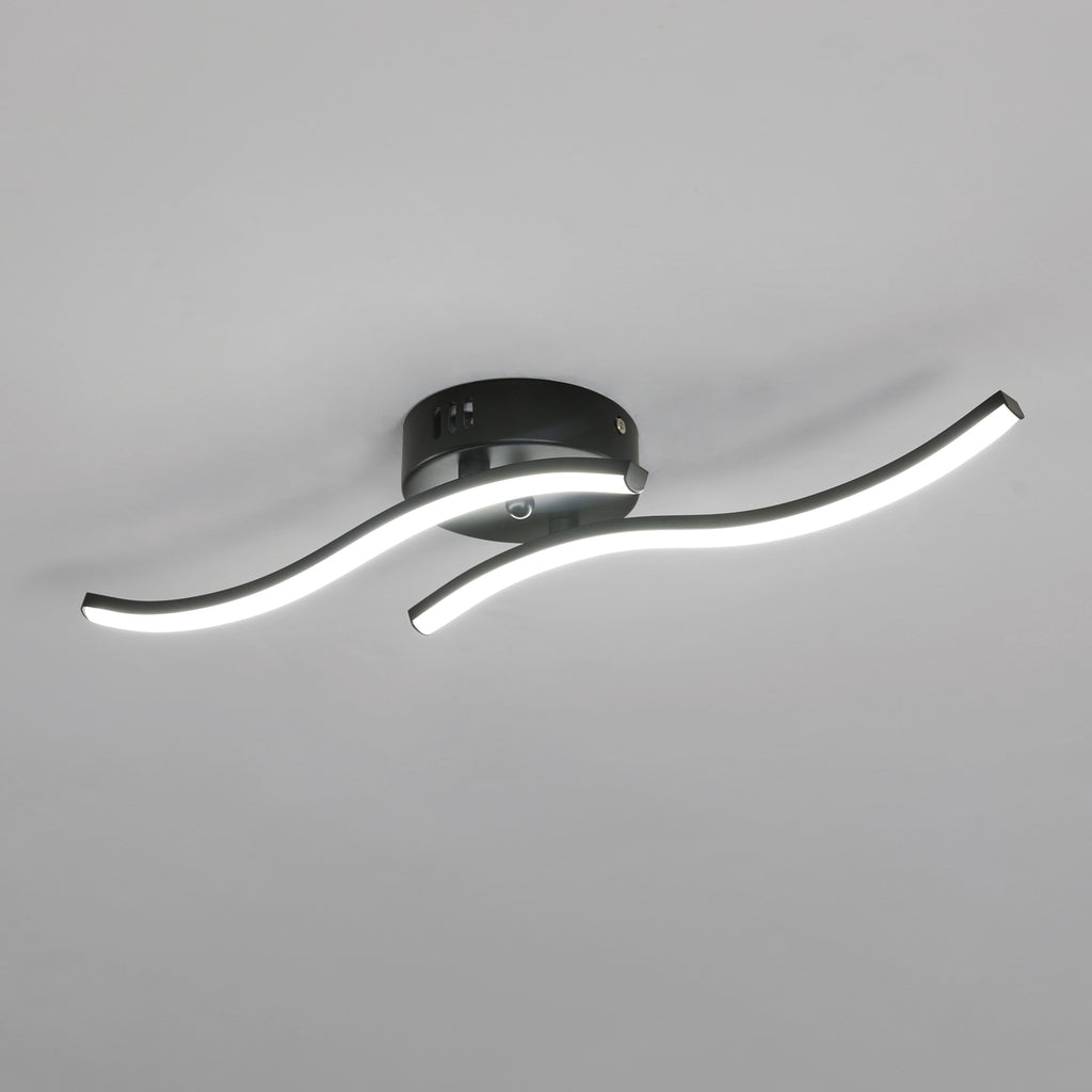 Ceiling Light - Black Aluminium Frame, White Light