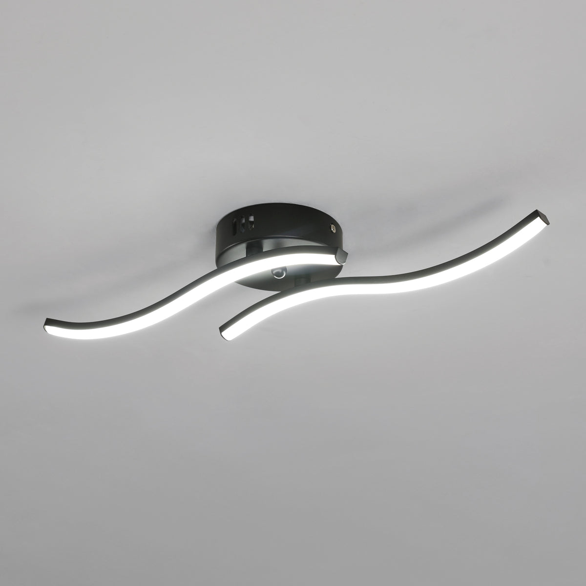 Ceiling Light - Black Aluminium Frame, White Light