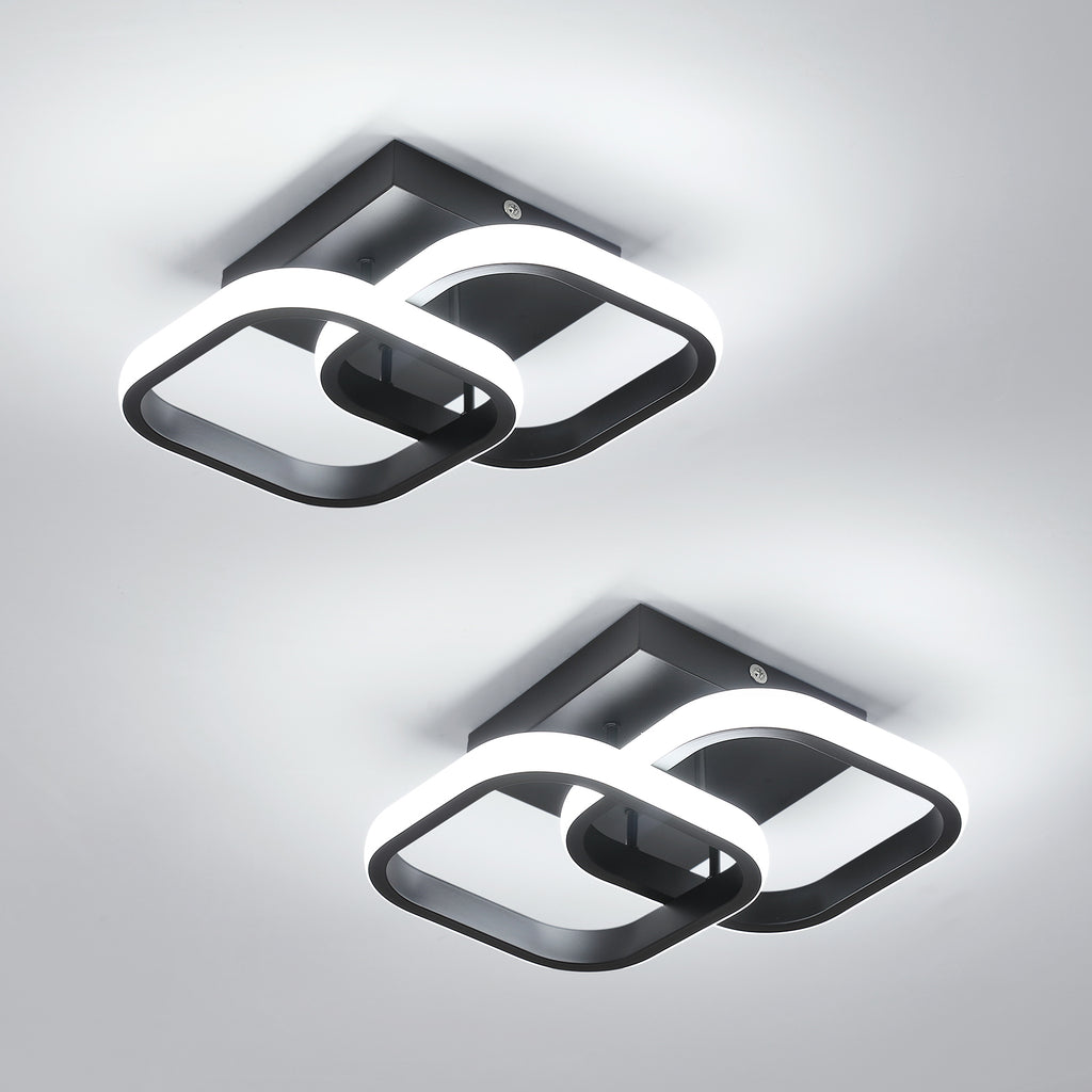 Ceiling Light - Black Aluminium Frame, White Light