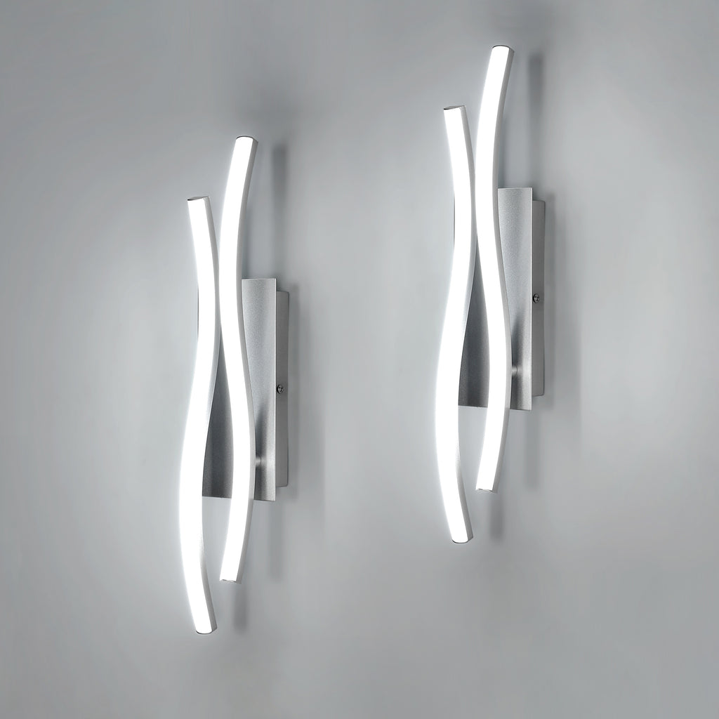 Wall Light - Silver Aluminium Frame, White Light