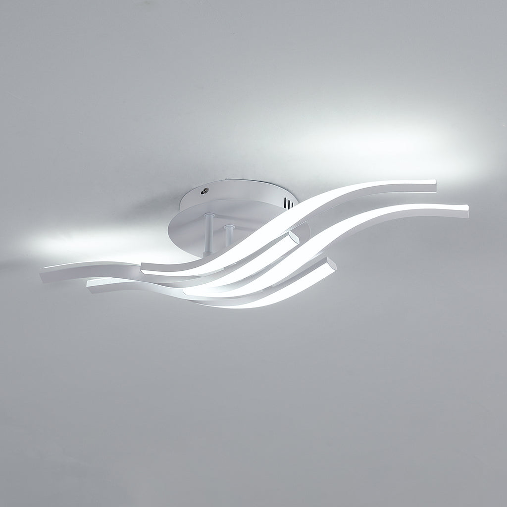 Plafoniera - Struttura in alluminio bianco, Luce bianca