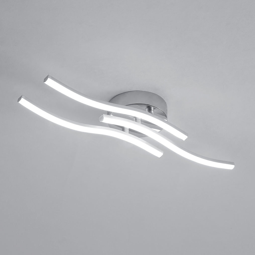 Ceiling Light - Silver Aluminium Frame, White Light