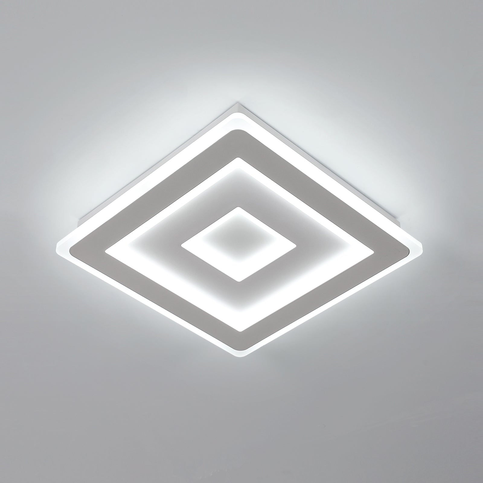 Ceiling Light - White Acrylic Frame, White Light