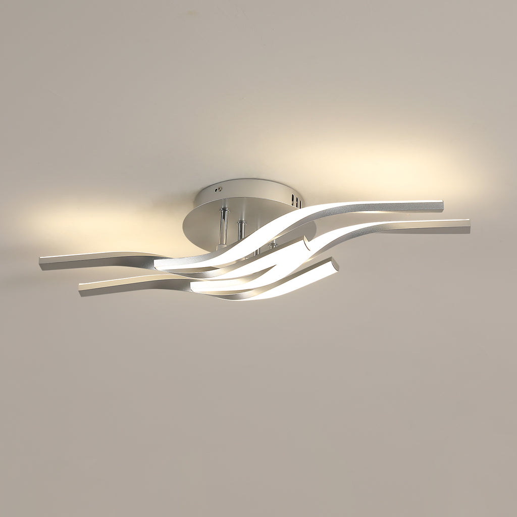 Ceiling Light - Silver Aluminium Frame, Natural Light