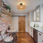 Ceiling Light - Black Wood Frame