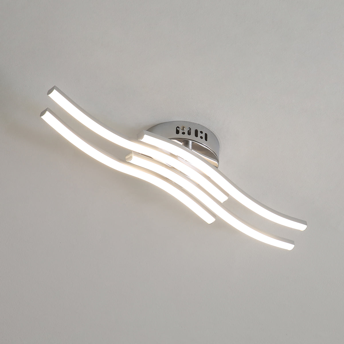 Ceiling Light - Silver Aluminium Frame, Natural Light