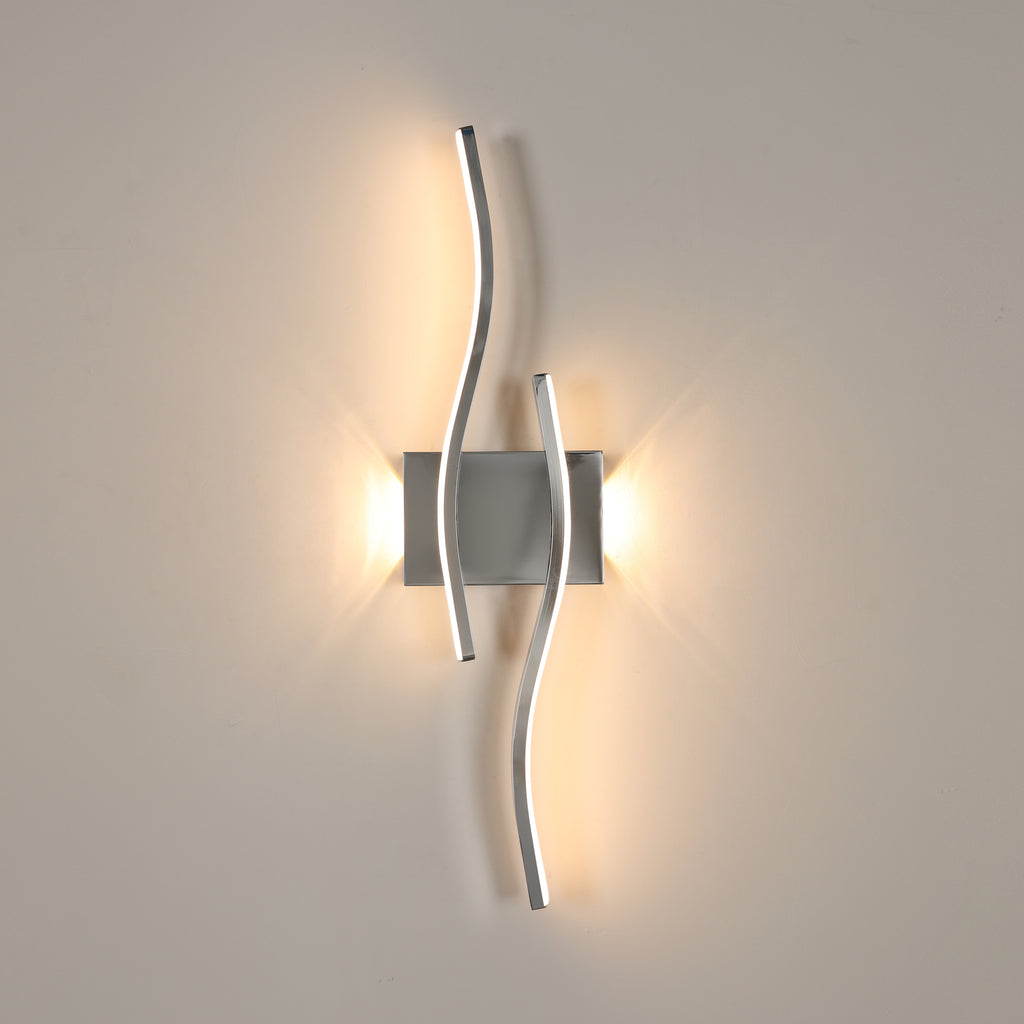 Wall Light - Chrome Aluminium Frame, Warm Light