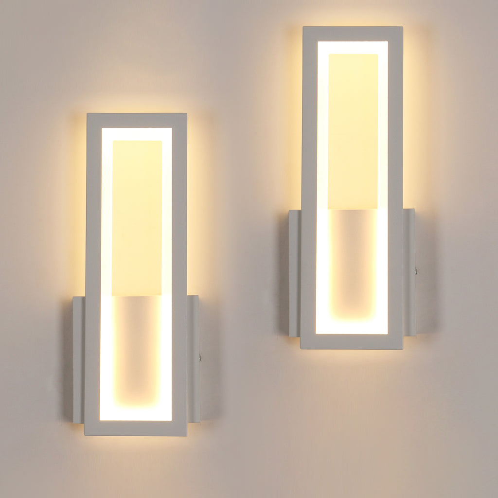 Wall Light - White Acrylic Frame, Warm Light