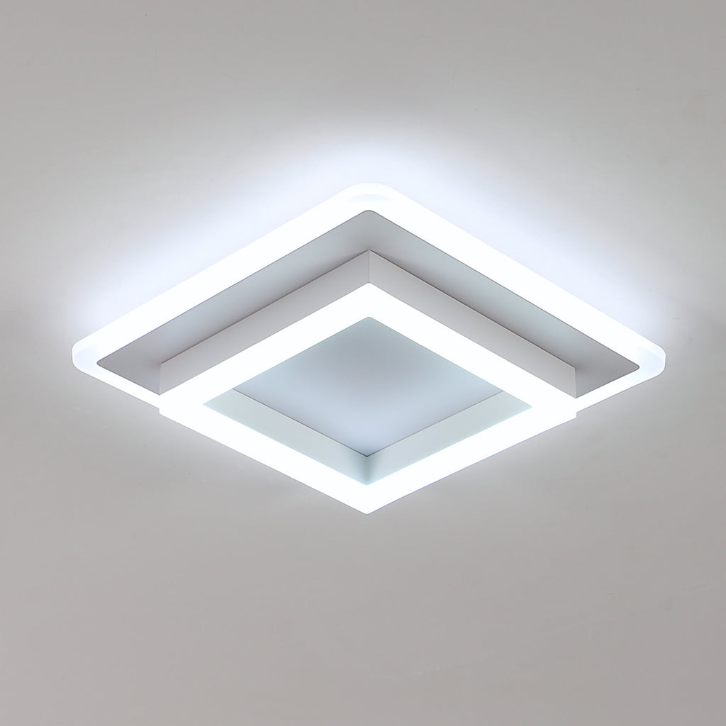 Ceiling Light - White Acrylic Frame, White Light