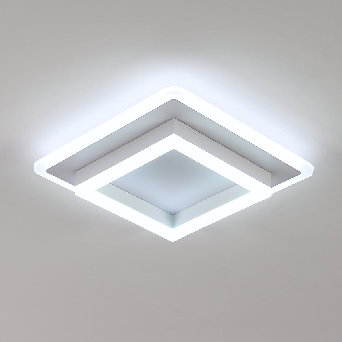 Ceiling Light - White Acrylic Frame, White Light