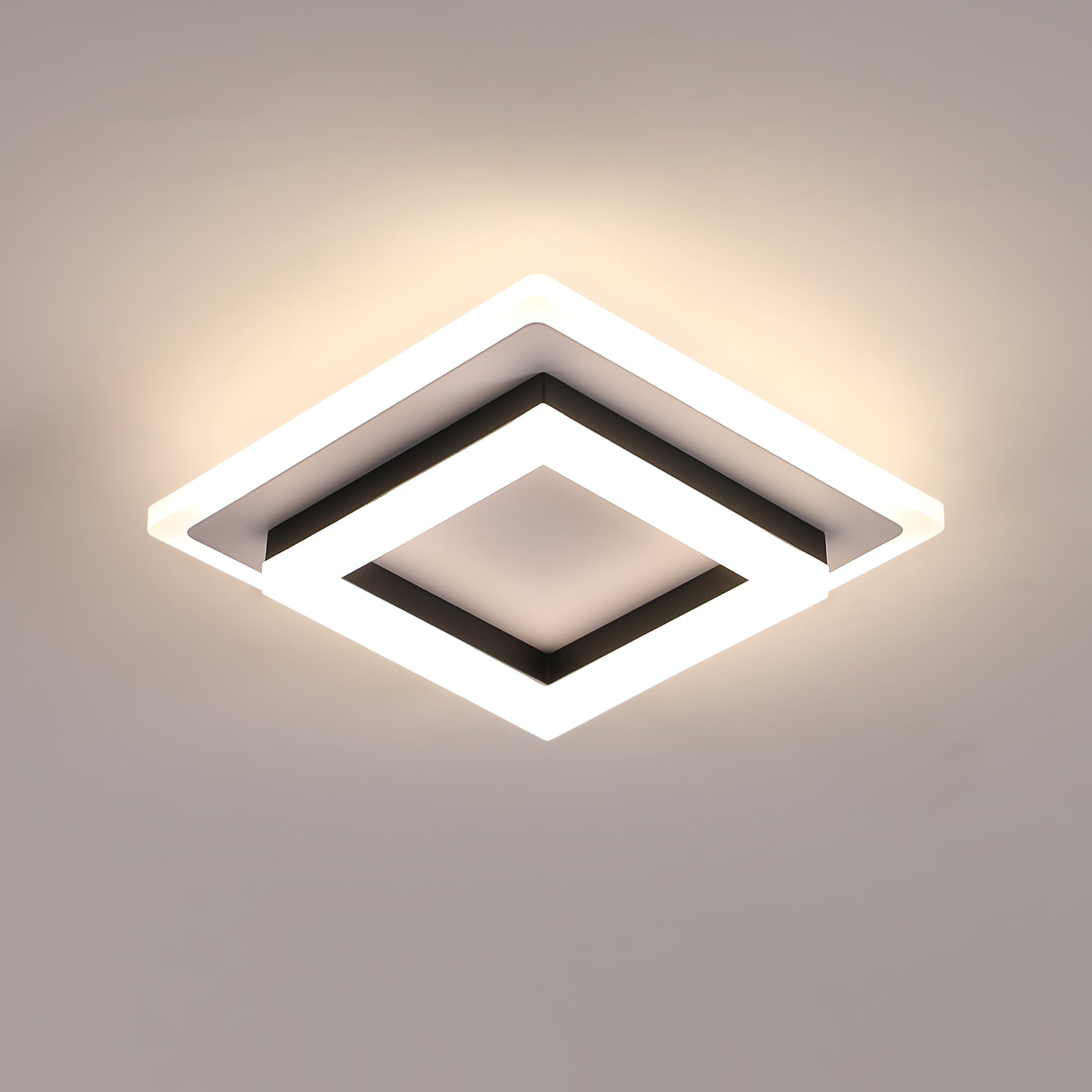 Ceiling Light - Black & White Acrylic Frame, Natural Light