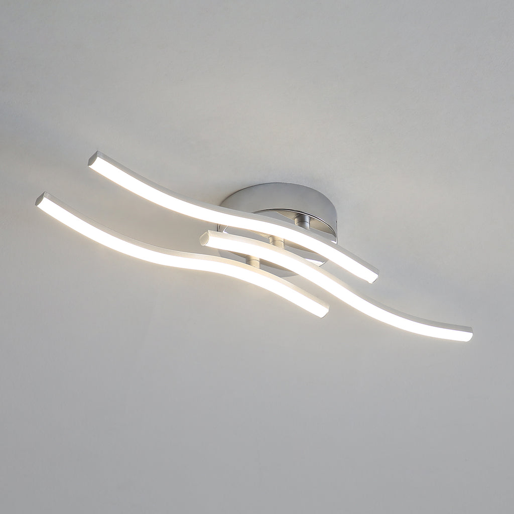 Ceiling Light - Silver Aluminium Frame, Natural Light