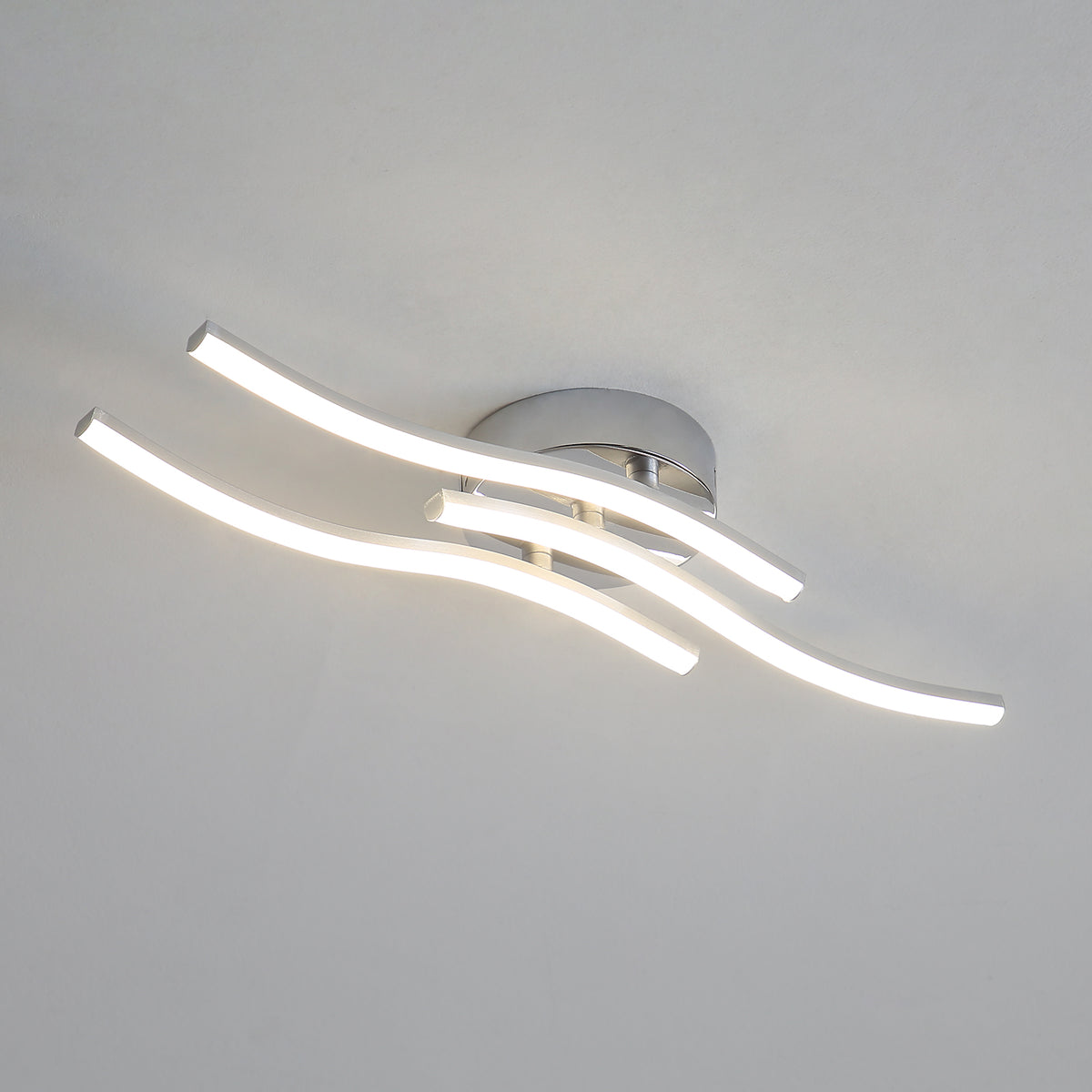 Ceiling Light - Silver Aluminium Frame, Natural Light