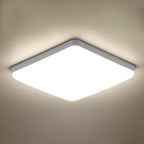 Ceiling Light - White Plastic Frame, Natural Light