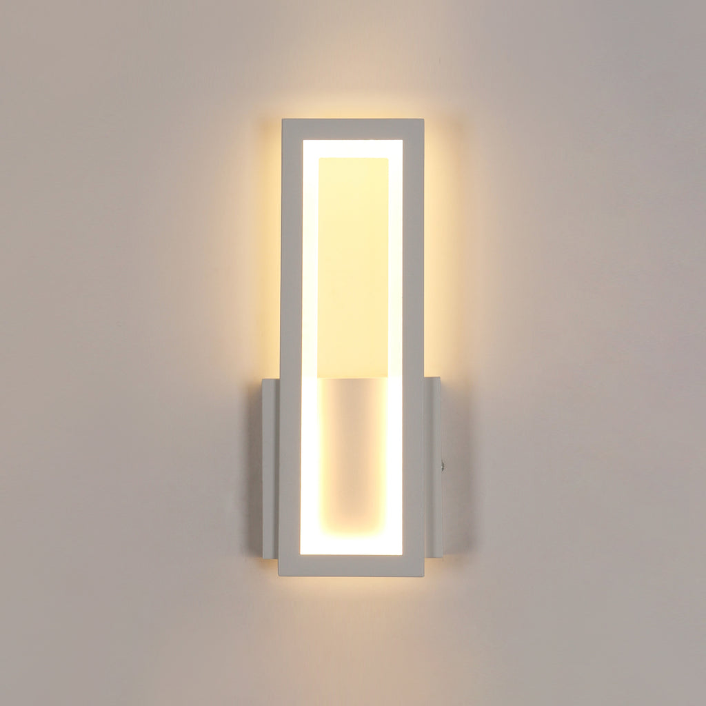 Wall Light - White Acrylic Frame, Warm Light