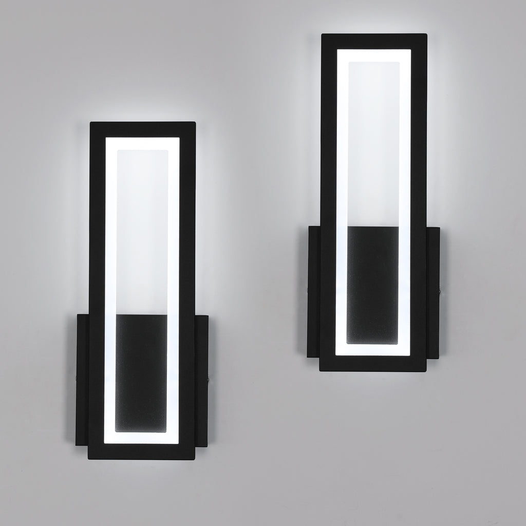 Wall Light - Black Acrylic Frame, White Light