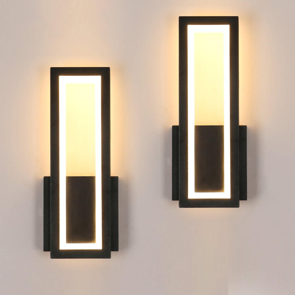 Wall Light - Black Acrylic Frame, Warm Light