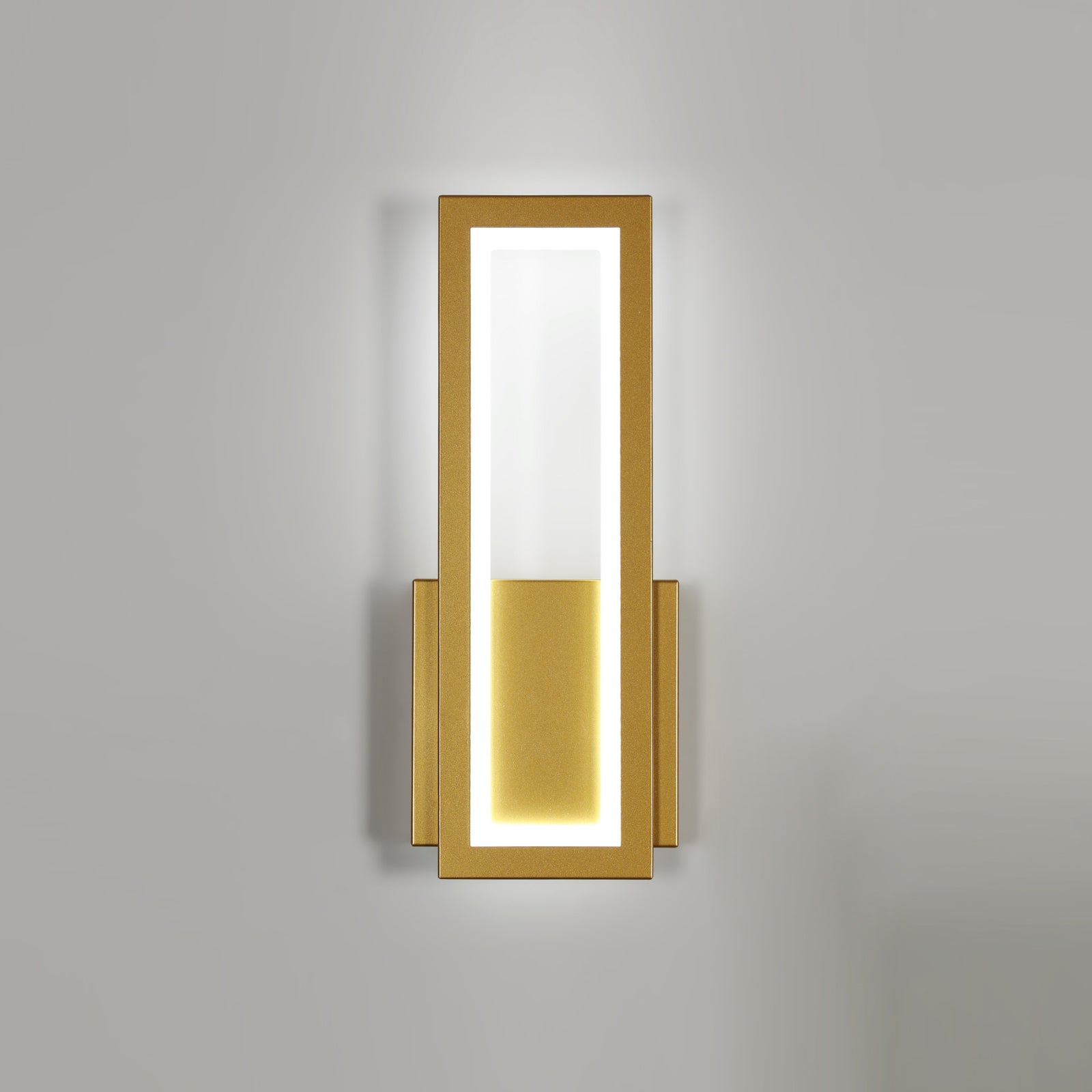 Applique - Cornice acrilica dorata, Luce bianca