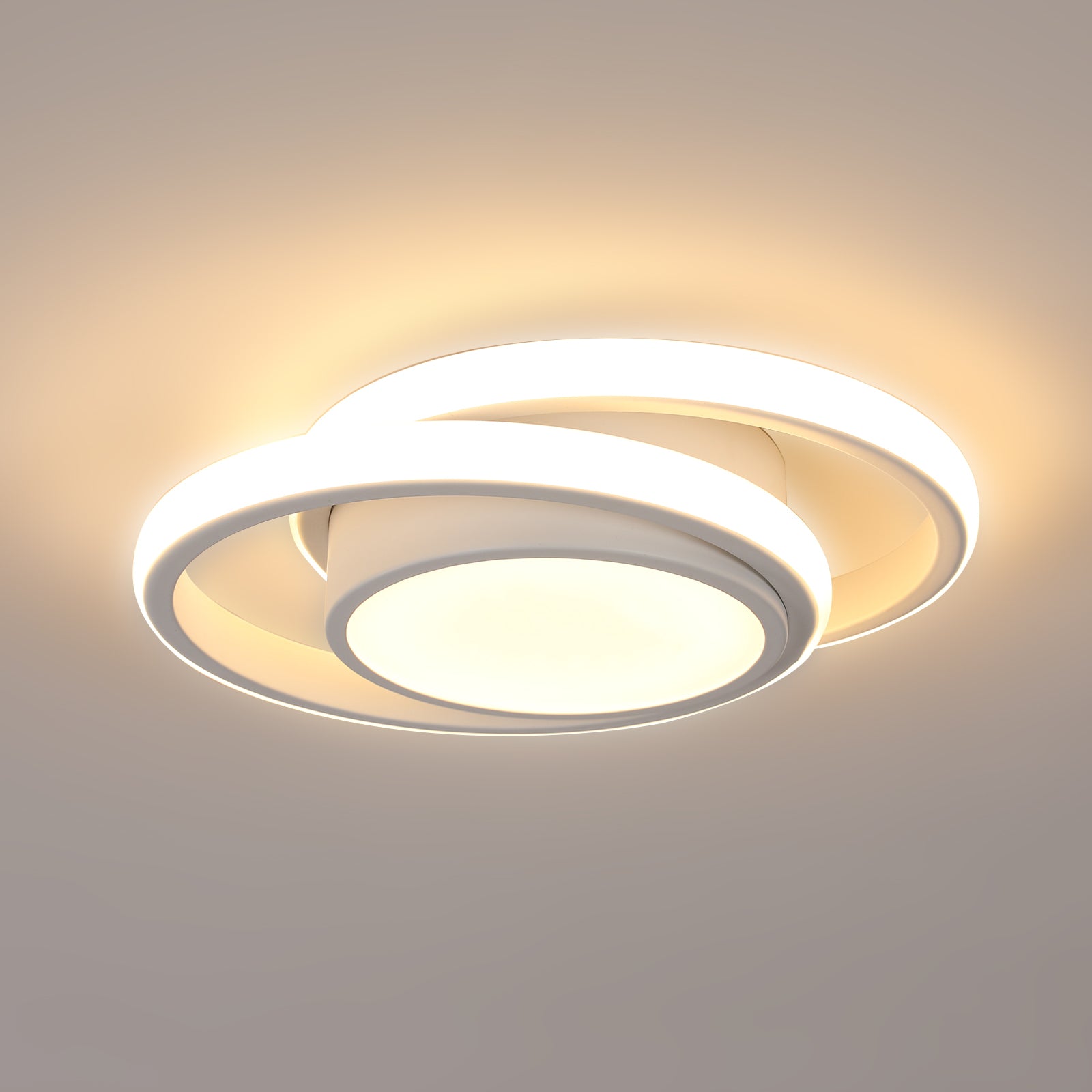 Ceiling Light - White Aluminium Frame, Warm Light