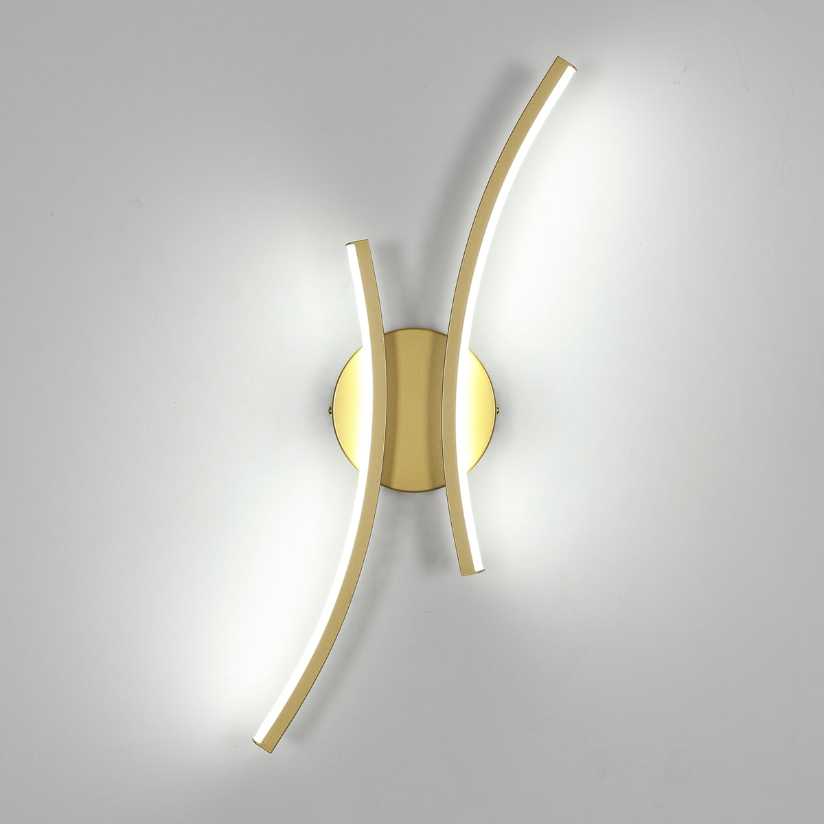 Wall Light - Gold Aluminium Frame, White Light