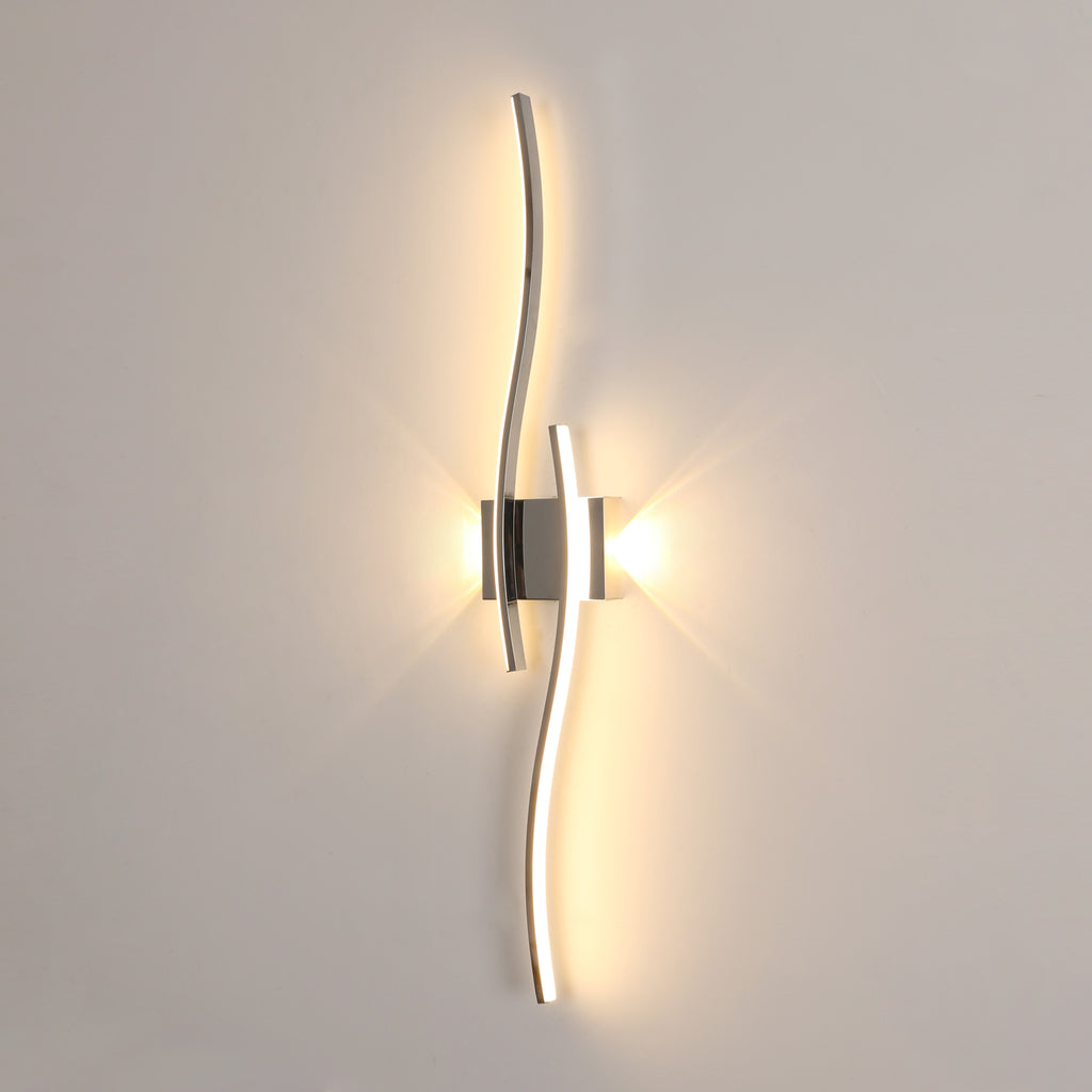 Wall Light - Chrome Aluminium Frame, Warm Light