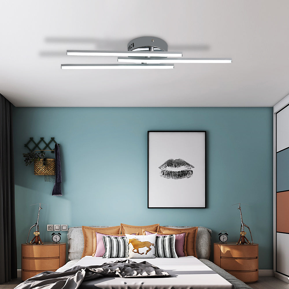 Ceiling Light - Silver Aluminium Frame, White Light