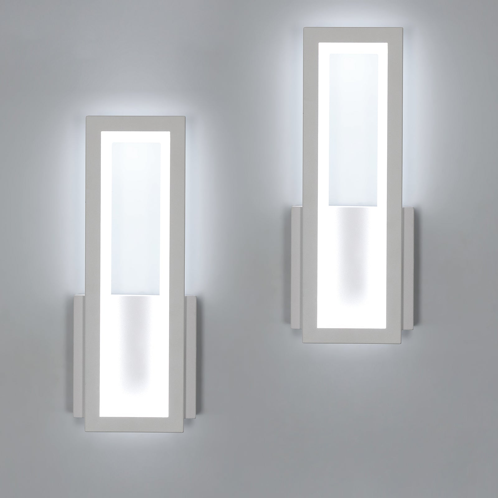 Lampada da parete - Struttura in acrilico bianco, luce bianca